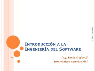 Introducción a la Ingeniería del Software