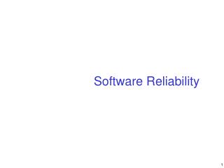 Software Reliability