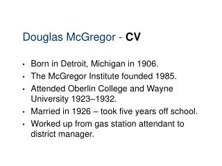 Douglas McGregor - CV