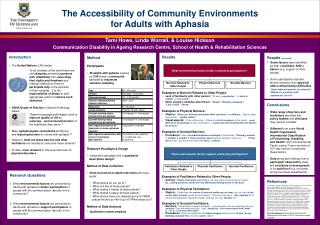 The Accessibility of Community Environments for Adults with Aphasia