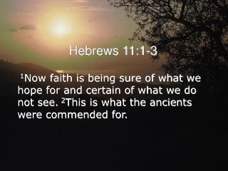 Hebrews 11:1-3