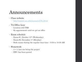 Announcements