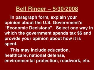 Bell Ringer – 5/30/2008