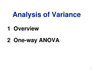 Analysis of Variance