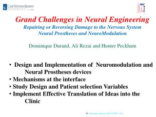 Design and Implementation of Neuromodulation and 	Neural Prostheses devices