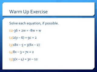 Warm Up Exercise