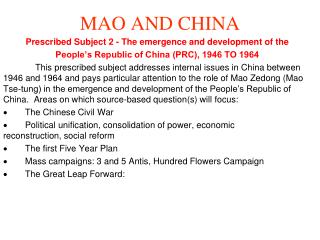 MAO AND CHINA