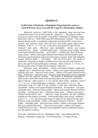 ABSTRACT Profile Study of Metabolite of Endophytic Fungi Kabatiella caulivora