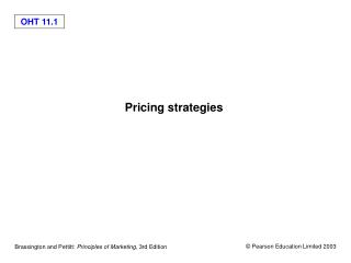 Pricing strategies