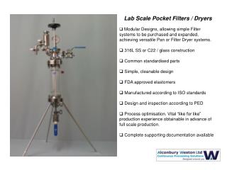 Lab Scale Pocket Filters / Dryers