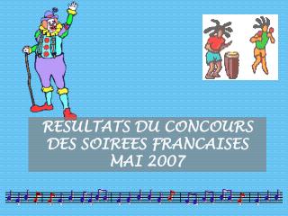 RESULTATS DU CONCOURS DES SOIREES FRANCAISES MAI 2007