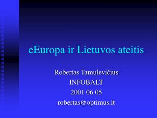 eEuropa ir Lietuvos ateitis