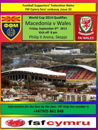 Football Supporters’ Federation Wales FSF Cymru fans’ embassy ,Issue 33