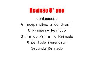 Revisão 8 ° ano