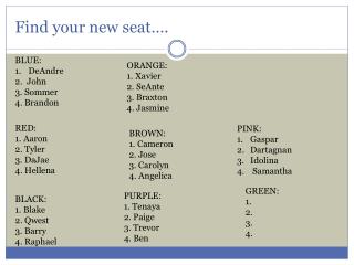 Find your new seat….