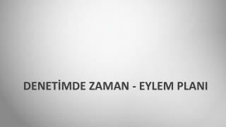 DENETİMDE ZAMAN - EYLEM PLANI