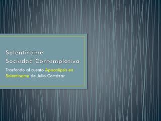 Solentiname Sociedad Contemplativa