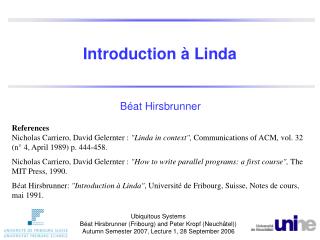 Introduction à Linda