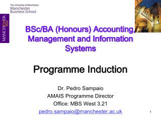 BSc/BA (Honours) Accounting, Management and Information Systems