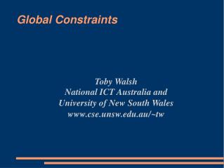 Global Constraints