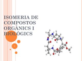 ISOMERIA DE COMPOSTOS ORGÀNICS I BIOLÒGICS