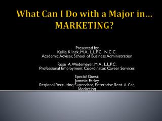 What Can I Do with a Major in… MARKETING?