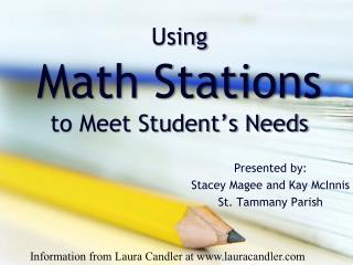 Using Math Stations to Meet Student’s Needs