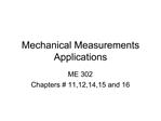 Mechanical Measurements Applications