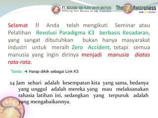 Tanda :◄ Harap diklik sebagai Link K3