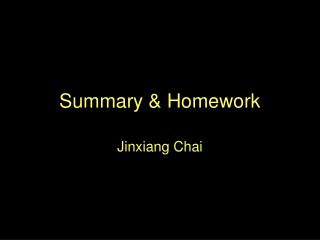Summary &amp; Homework