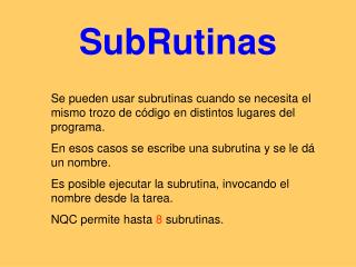 Sub R utin a s