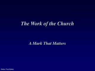 The Work of the Church