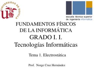 FUNDAMENTOS FÍSICOS DE LA INFORMÁTICA GRADO I. I. Tecnologías Informáticas