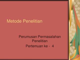 Metode Penelitian