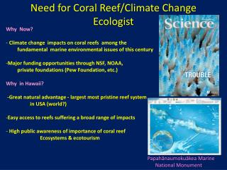 Need for Coral Reef/Climate Change Ecologist