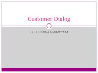 Customer Dialog