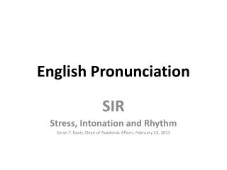 English Pronunciation