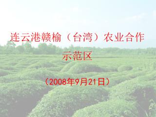 连云港赣榆（台湾）农业合作 示范区 （ 2008 年 9 月 21 日）