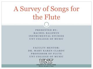 A Survey of Songs for the Flute