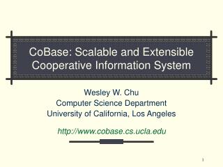 CoBase: Scalable and Extensible Cooperative Information System