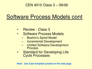 Software Process Models cont