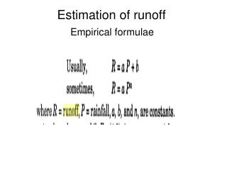 Estimation of runoff