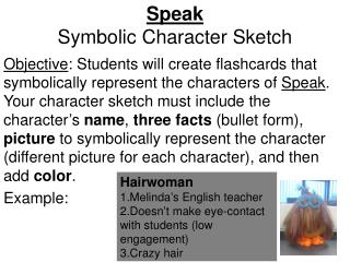 Speak Symbolic Character Sketch