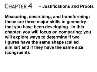 – Justifications and Proofs