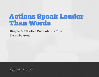Simple &amp; Effective Presentation Tips December 2011