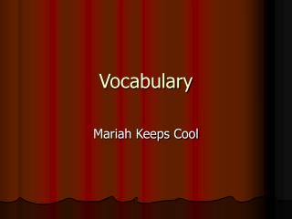 Vocabulary