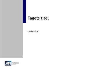 Fagets titel