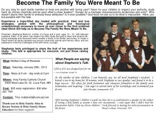 Become The Family You Were Meant To Be