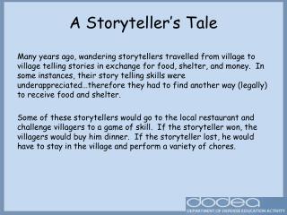 A Storyteller’s Tale