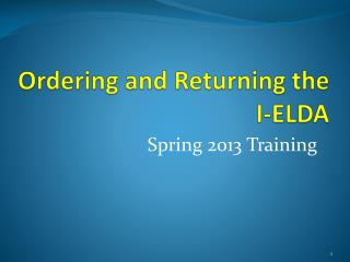 Ordering and Returning the I-ELDA